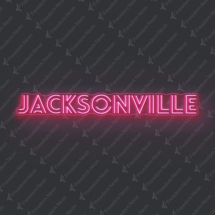 Light Pink Jacksonville Neon Sign