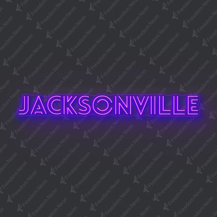Purple Jacksonville Neon Sign
