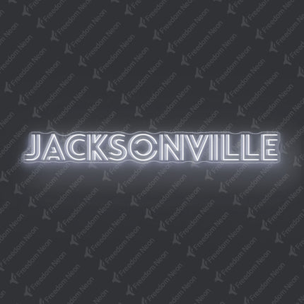 White Jacksonville Neon Sign