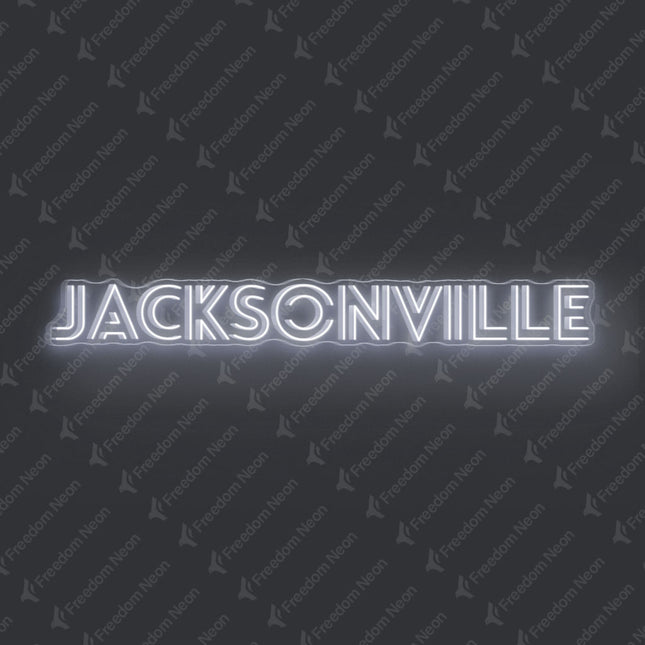 White Jacksonville Neon Sign