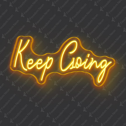 Golden Yellow Keep Going Neon Sign