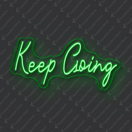 Green Keep Going Neon Sign