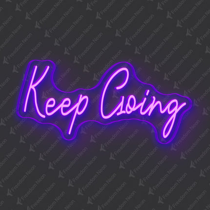 Purple Keep Going Neon Sign