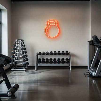 Gold Kettlebell Neon Sign