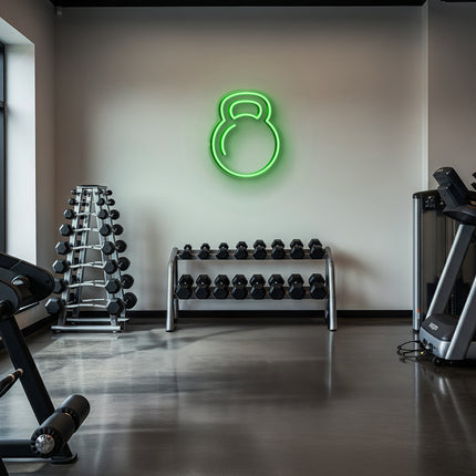 Green Kettlebell Neon Sign