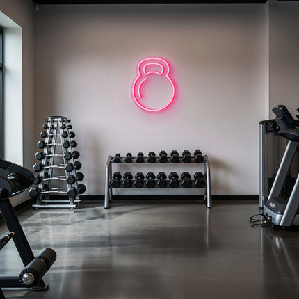 Light Pink Kettlebell Neon Sign