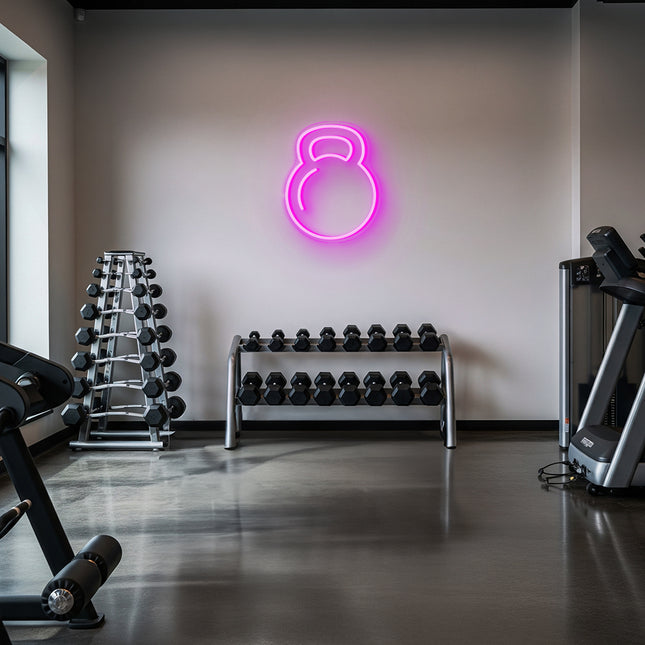 Pink Kettlebell Neon Sign