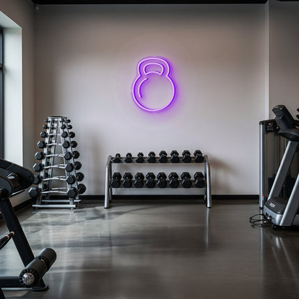 Purple Kettlebell Neon Sign