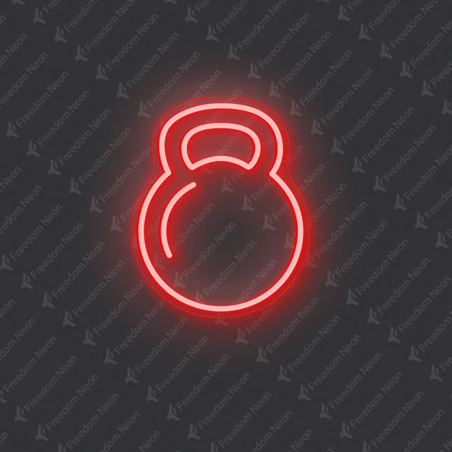 Red Kettlebell Neon Sign