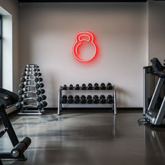 Red Kettlebell Neon Sign