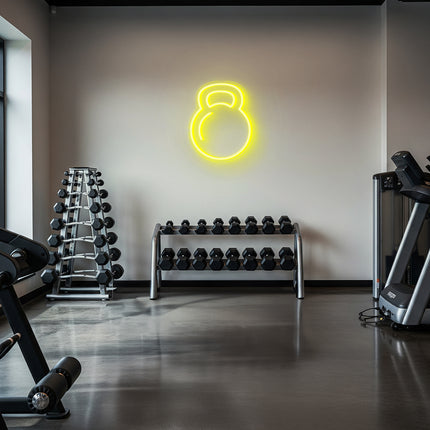 Yellow Kettlebell Neon Sign