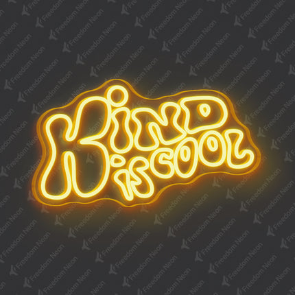 Golden Yellow Kind Is Cool Neon Sign