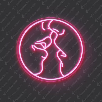Light Pink Kissing Couple Neon Sign