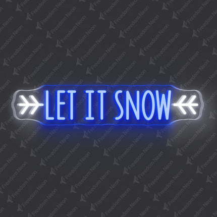 Blue Let It Snow Neon Sign