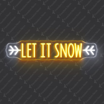 Golden Yellow Let It Snow Neon Sign