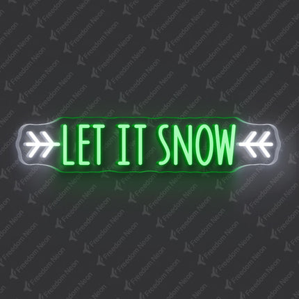 Green Let It Snow Neon Sign