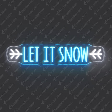 Ice Blue Let It Snow Neon Sign