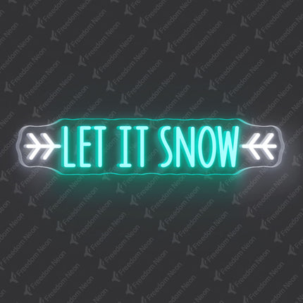 Mint Green Let It Snow Neon Sign