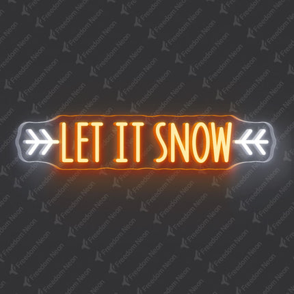Orange Let It Snow Neon Sign