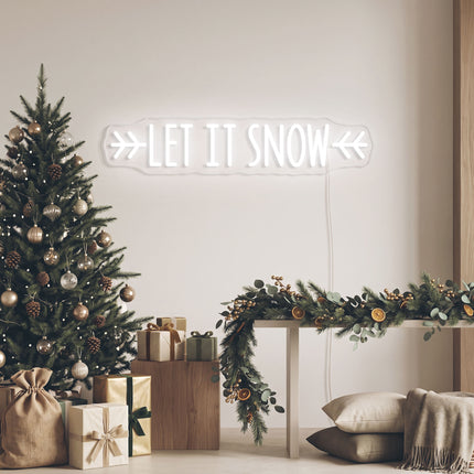 White Let It Snow Neon Sign