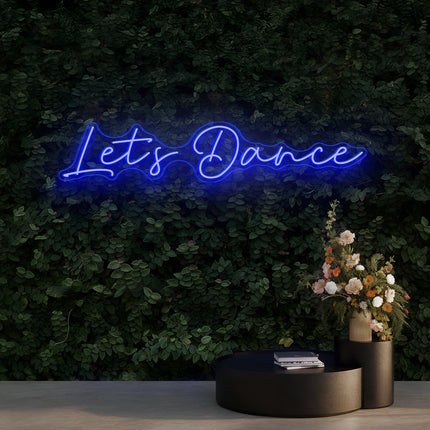 Blue Let's Dance Neon Sign