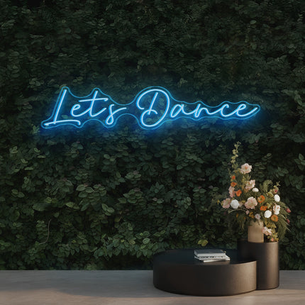 Ice Blue Let's Dance Neon Sign