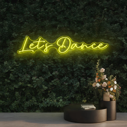 Lemon Yellow Let's Dance Neon Sign