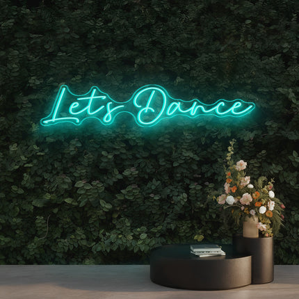 Mint Green Let's Dance Neon Sign