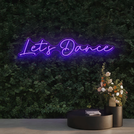 Purple Let's Dance Neon Sign