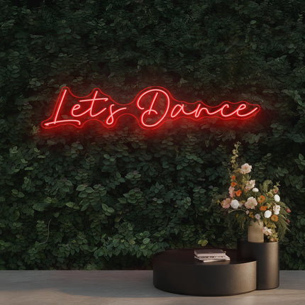 Red Let's Dance Neon Sign
