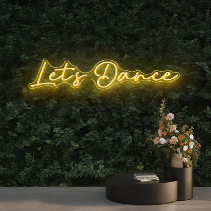Warm White Let's Dance Neon Sign