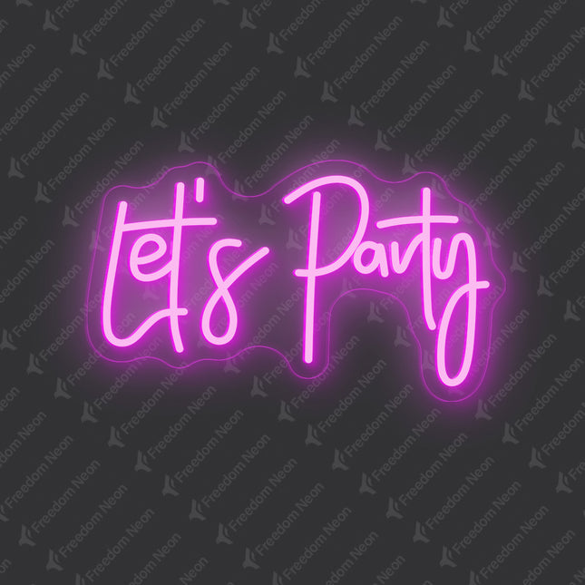 Pink "Let's Party" Neon Sign
