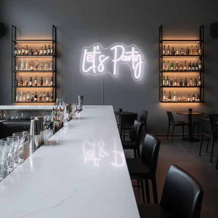White "Let's Party" Neon Sign