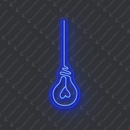 Blue Light Bulb Neon Sign