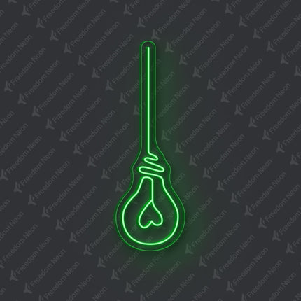 Green Light Bulb Neon Sign