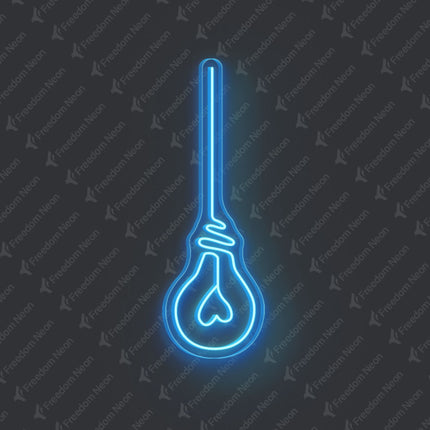 Ice Blue Light Bulb Neon Sign