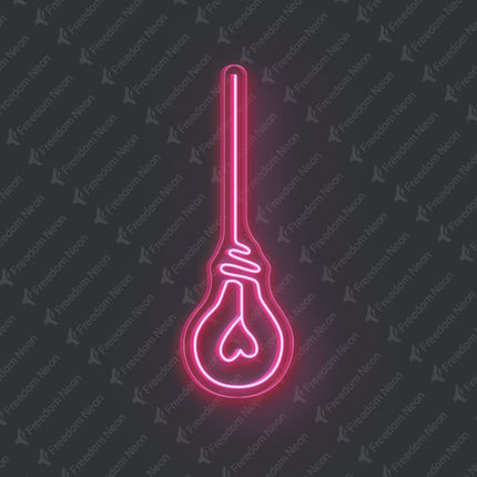 Light Pink Light Bulb Neon Sign