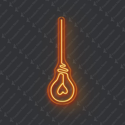 Orange Light Bulb Neon Sign