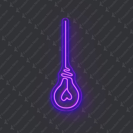 Purple Light Bulb Neon Sign
