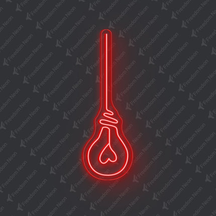 Red Light Bulb Neon Sign