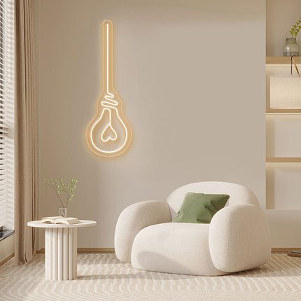 Warm White Light Bulb Neon Sign