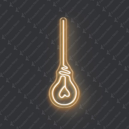 Warm White Light Bulb Neon Sign