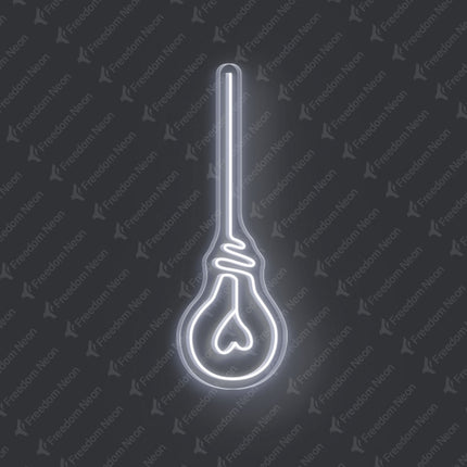 White Light Bulb Neon Sign