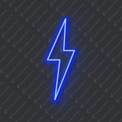 Blue Lightning Flash Neon Sign