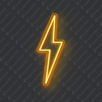 Golden Yellow Lightning Flash Neon Sign