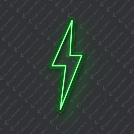 Green Lightning Flash Neon Sign