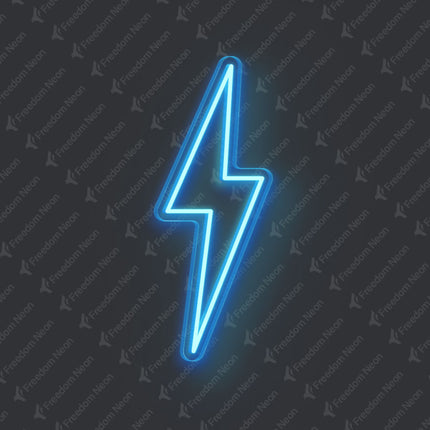 Ice Blue Lightning Flash Neon Sign