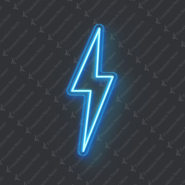 Ice Blue Lightning Flash Neon Sign