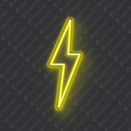 Lemon Yellow Lightning Flash Neon Sign