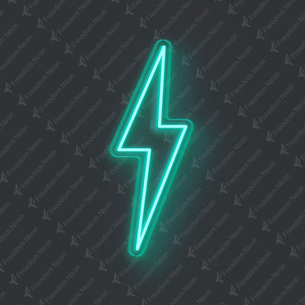 Mint Green Lightning Flash Neon Sign